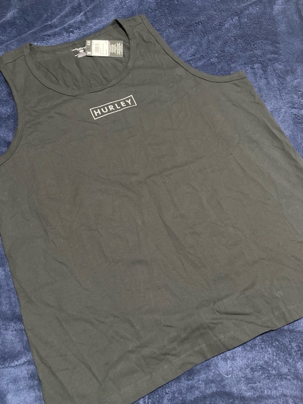 Hurley Black Tank Top with White Logo